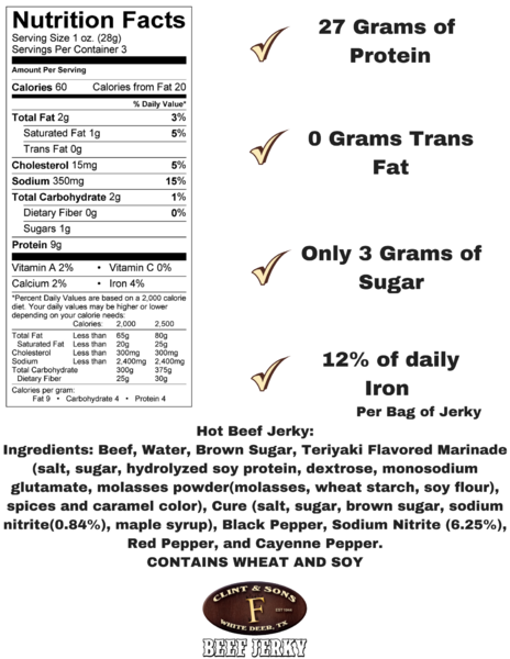 x-hot nutrition facts